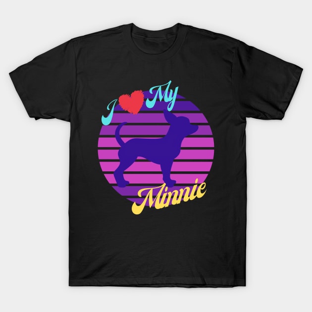 My Minnie Chihuahua Dog Retro Sunset T-Shirt by Ognisty Apparel